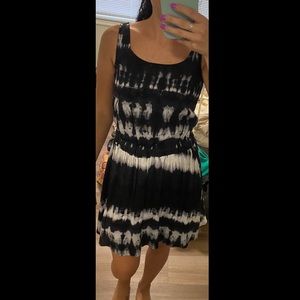 Black and white tie dye dress